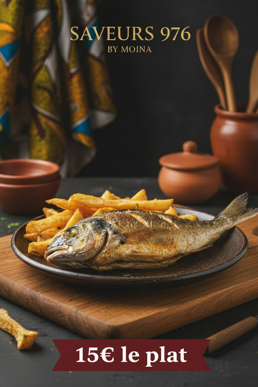 Affiche Dorade braisée avec frites de manioc - SAVEURS 976 BY MOINA