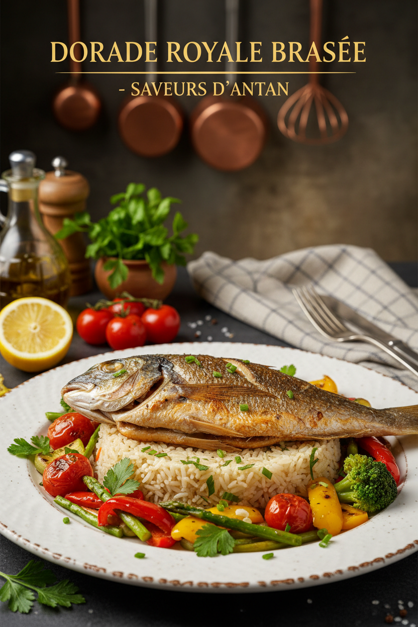 Dorade braisée au riz